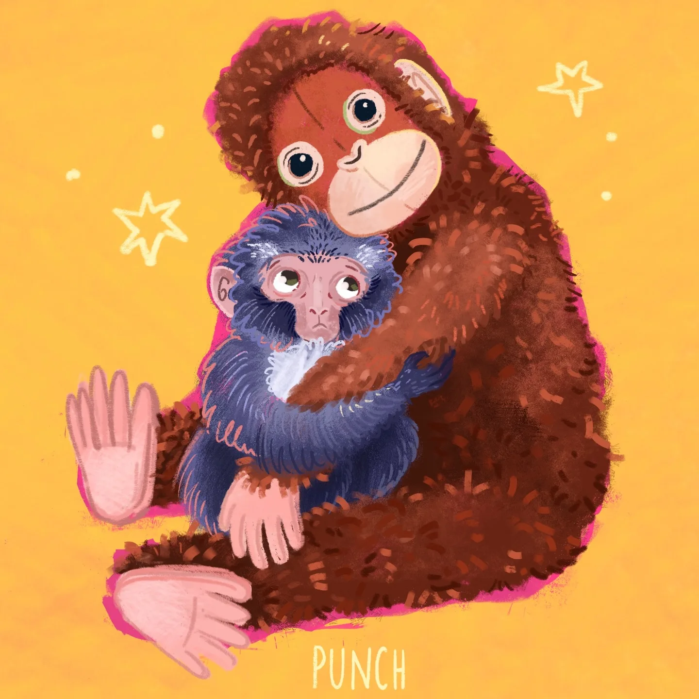 Punch The Monkey, illustration by Asia Orlando.
