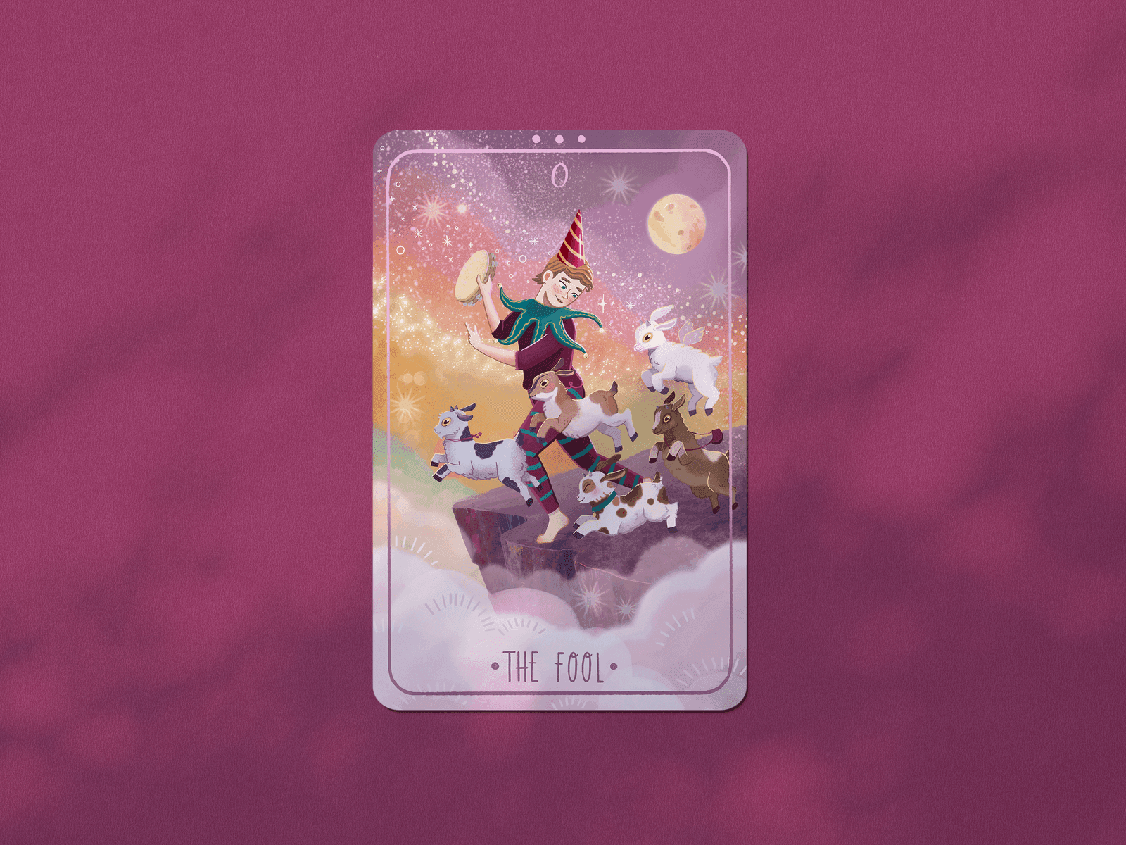 Die Tarotkarte „Der Narr“ aus dem Deck der Großen Arkana, illustriert von Asia Orlando, tierinspirierte Illustration.