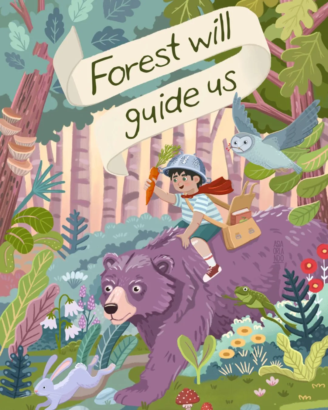 The Forest Will Guide You, ilustración de cuento corto por Asia Orlando.